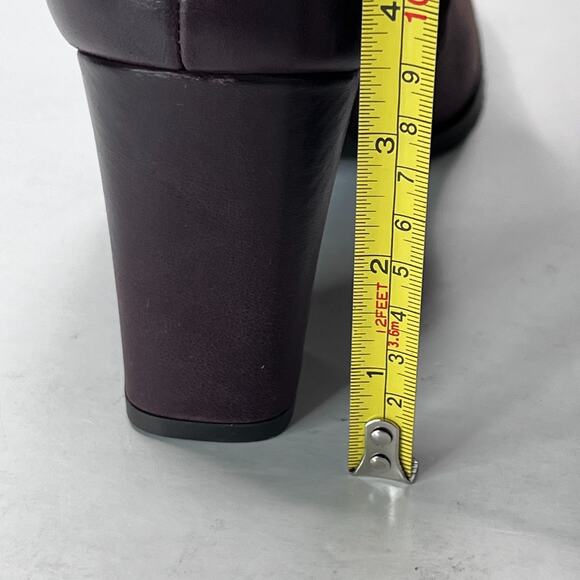 NYDJ Sabastin Tall Leather Knee High Boots Side Zip Chocolate Brown Women 9 - Picture 9 of 9